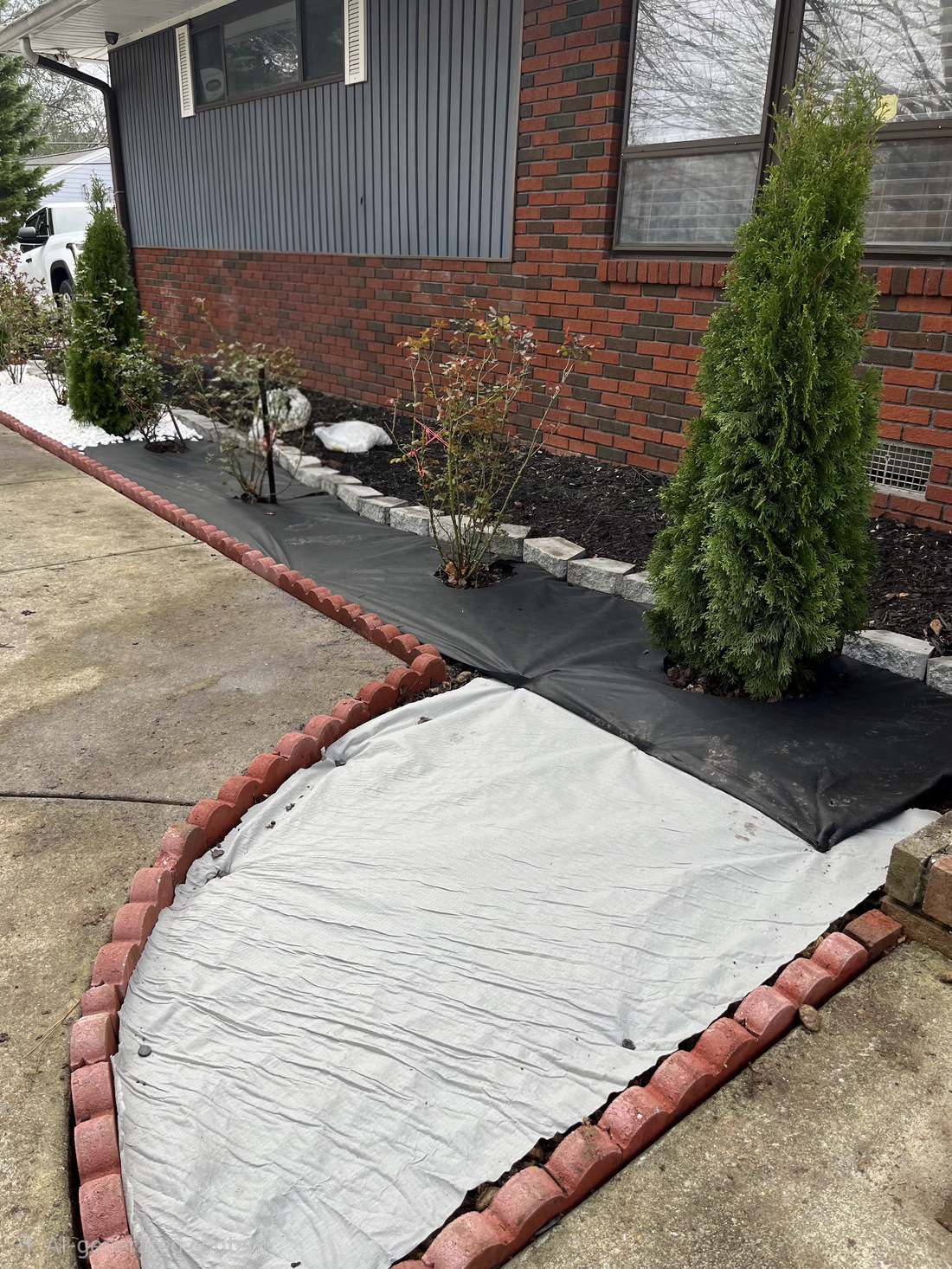 French drain and pipe installation
